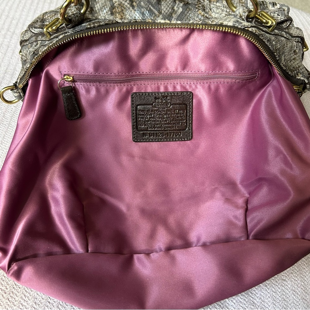 COACH Madison Sophia Python Embossed Leather Satchel/Shoulder Bag - Picture 14 of 17